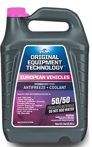 PEPB53 – PEAK/HERCLNR Engine Coolant, 50/50 Pre-Diluted 1 Gallon Jug Pink Single Use With Audi 1996-2005/ Jaguar 1997...